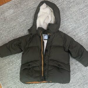 zara down jacket with plush lining